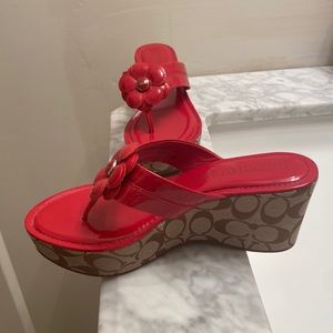 Signature red coach sandals